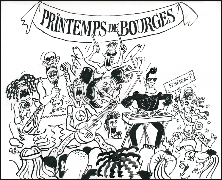 Festival musique Printemps de Bourges dessin  par Cabu  